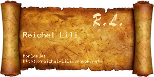 Reichel Lili névjegykártya